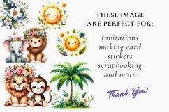 watercolor safari clipart, tropical animals bundle Product Image 2