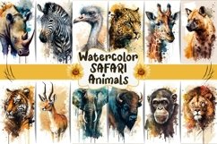 Safari Animals Watercolor Collection Set Product Image 1