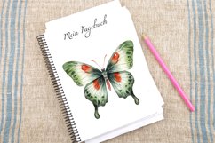 Watercolor Sage Green Butterfly Clipart Bundle Product Image 4