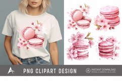 Watercolor Sakura Macarons Clipart Product Image 1