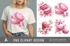 Watercolor Sakura Macarons Clipart Product Image 1