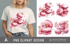Watercolor Sakura Macarons Clipart Product Image 1