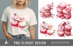 Watercolor Sakura Macarons Clipart Product Image 1