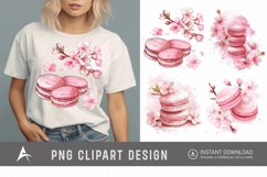 Watercolor Sakura Macarons Clipart Product Image 1