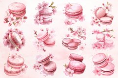 Watercolor Sakura Macarons Clipart Bundle Product Image 2