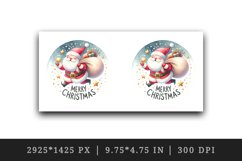 Watercolor Santa Claus carrying sack gifts Merry Christmas quote print 20 oz tumbler skinny mug wrap clipart t-shirt sublimation printable design