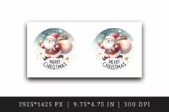 Watercolor Santa Claus carrying sack gifts Merry Christmas quote print 20 oz tumbler skinny mug wrap clipart t-shirt sublimation printable design