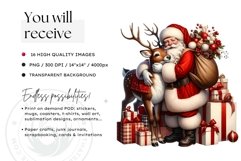 Santa claus Christmas PNG Set Bundle for sublimation Product Image 2