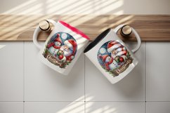 Watercolor Santa Claus hot cocoa snowman Merry Christmas quote print 20 oz tumbler skinny mug wrap clipart t-shirt sublimation printable design