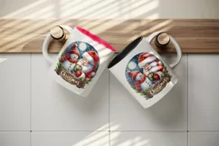 Watercolor Santa Claus hot cocoa snowman Merry Christmas quote print 20 oz tumbler skinny mug wrap clipart t-shirt sublimation printable design