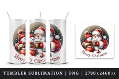 Watercolor Santa Claus hot cocoa snowman Merry Christmas quote print 20 oz tumbler skinny mug wrap clipart t-shirt sublimation printable design