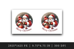 Watercolor Santa Claus hot cocoa snowman Merry Christmas quote print 20 oz tumbler skinny mug wrap clipart t-shirt sublimation printable design