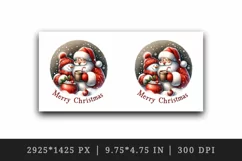 Watercolor Santa Claus hot cocoa snowman Merry Christmas quote print 20 oz tumbler skinny mug wrap clipart t-shirt sublimation printable design