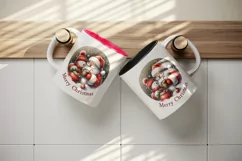 Watercolor Santa Claus hot cocoa snowman Merry Christmas quote print 20 oz tumbler skinny mug wrap clipart t-shirt sublimation printable design