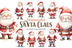 Watercolor Santa Claus. PNG Bundle. Product Image 1