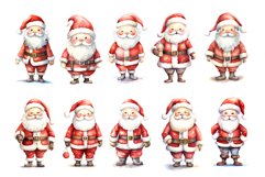 Watercolor Santa Claus. PNG Bundle. Product Image 3
