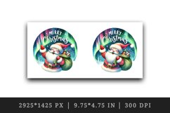 Watercolor Santa Claus sack gift northern lights Merry Christmas quote print 20oz tumbler skinny mug wrap clipart t-shirt sublimation printable design