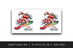 Watercolor Santa Claus snowboarding Merry Christmas greeting quote print 20 oz tumbler skinny mug wrap clipart t-shirt sublimation printable design