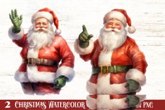 Watercolor Santa Claus Sublimation Clipart, Santa PNG Product Image 1