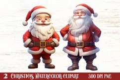 Watercolor Santa Claus Sublimation Clipart, Santa PNG Product Image 1