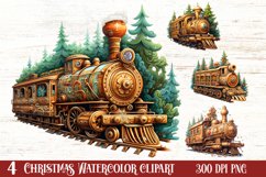 Watercolor Santa Claus Sublimation Clipart, Santa PNG Product Image 1