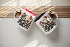 Watercolor Santa Claus wrapping gifts workshop Merry Christmas quote print 20 oz tumbler skinny mug wrap clipart t-shirt sublimation printable design