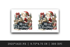 Watercolor Santa Claus wrapping gifts workshop Merry Christmas quote print 20 oz tumbler skinny mug wrap clipart t-shirt sublimation printable design