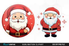 Watercolor Santa Sublimation PNG Clipart Product Image 1
