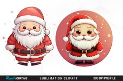 Watercolor Santa Sublimation PNG Clipart Product Image 1