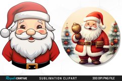 Watercolor Santa Sublimation PNG Clipart Product Image 1