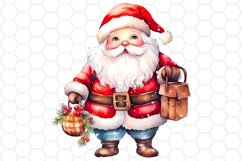 Watercolor Santa Clipart Christmas Sublimation