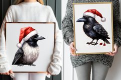 Santa Crow Bird Watercolor Clipart Bundle Product Image 5
