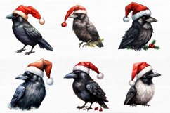 Santa Crow Bird Watercolor Clipart Bundle Product Image 6