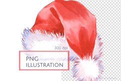 Watercolor Santa Hat Clipart Product Image 2