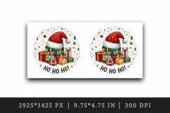 Watercolor Santa hat on stack of presents Ho Ho Ho Christmas quote New Year print tumbler skinny mug wrap clipart t-shirt sublimation printable design