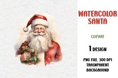 Watercolor Santa, Clipart, PNG Product Image 1