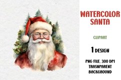 Watercolor Santa, Clipart, PNG Product Image 1