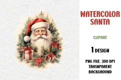 Watercolor Santa, Clipart, PNG Product Image 1