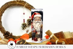 christmas tumbler wrap with santa illustration