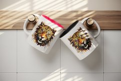 Watercolor Savage Jaguar leopard flowers cheetah Africa wild animal print 20 oz tumbler skinny mug wrap clipart t-shirt sublimation printable design