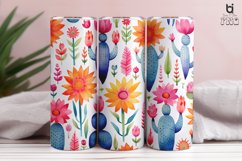 Watercolor cactus flower pattern Tumbler Design Product Image 10