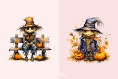 Spooky &amp; Cute Scarecrow Halloween Clipart Set Product Image 5