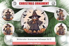 Christmas Ornaments Watercolor Scarecrow Product Image 1