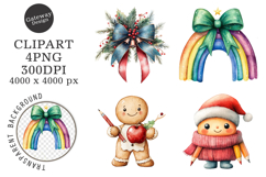 Watercolor schoo christmas clipart Product Image 1