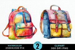 Watercolor School Bag Graphic Clipart Product Image 1