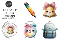 Watercolor School Character Clipart Product Image 1
