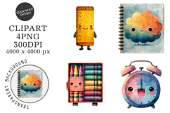 Watercolor School Character Clipart Product Image 1