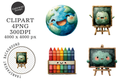 Watercolor School Character Clipart Product Image 1