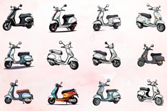 Watercolor Scooter Clipart Bundle Product Image 2
