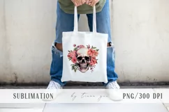 Halloween floral skull with flower bouquet clipart- 1 png Product Image 3